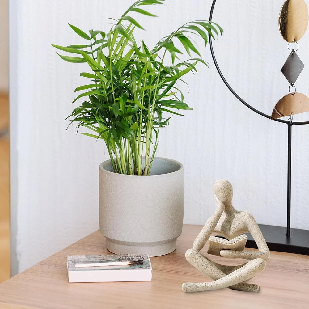 Resin Thinker Statue Beige