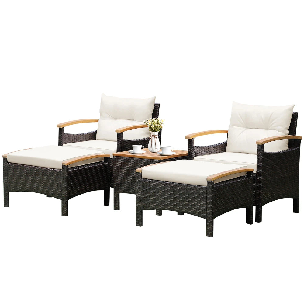 5-Piece Rattan Patio Set