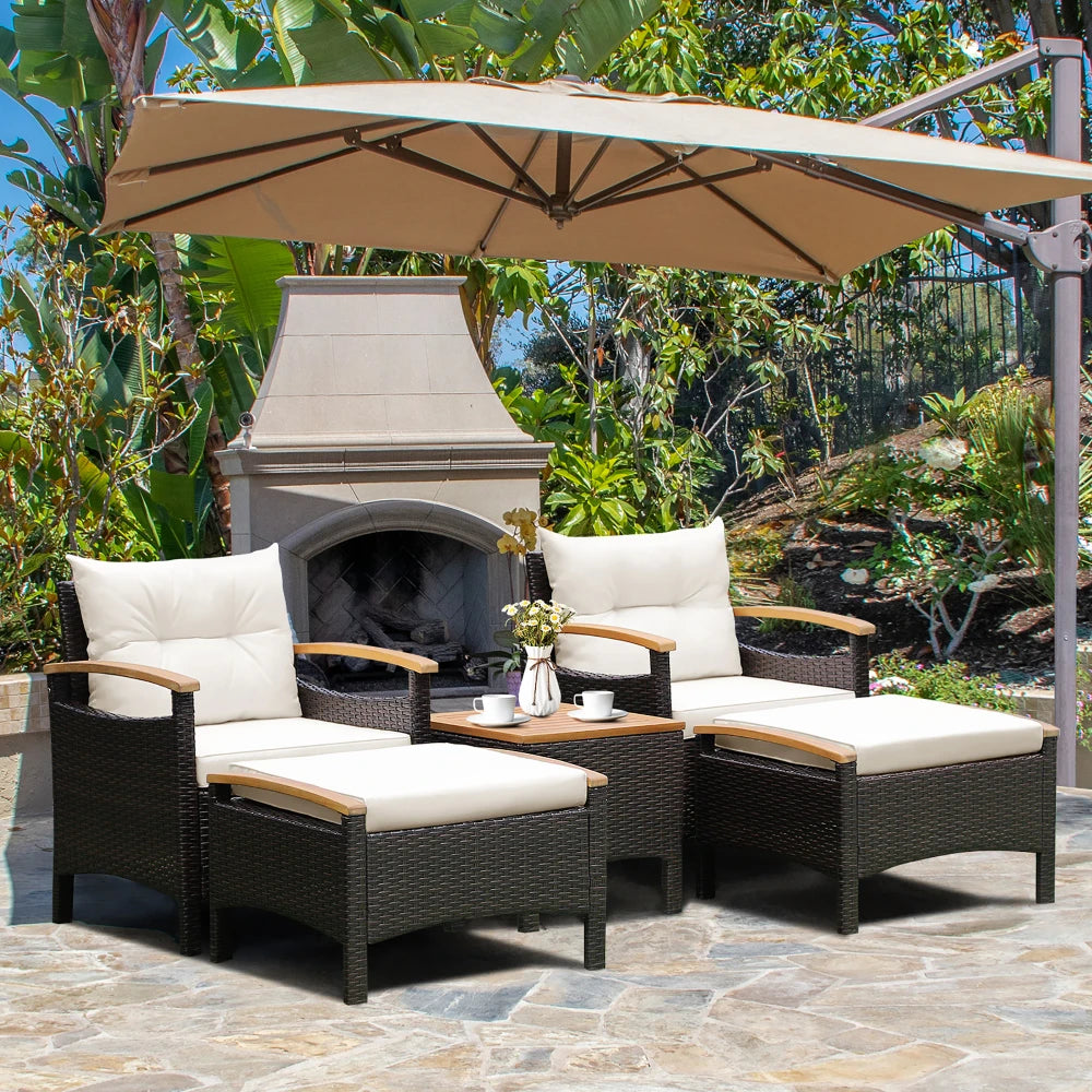 5-Piece Rattan Patio Set