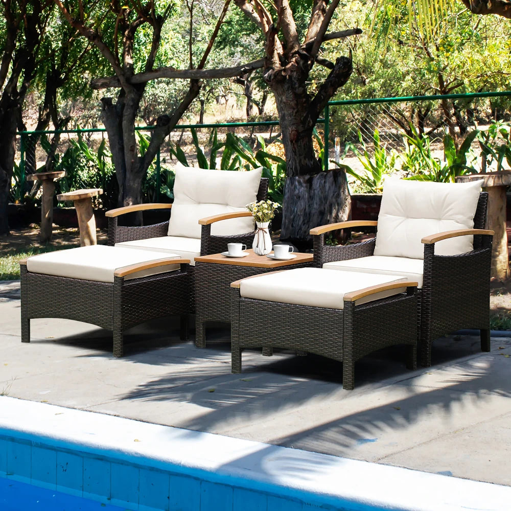 5-Piece Rattan Patio Set