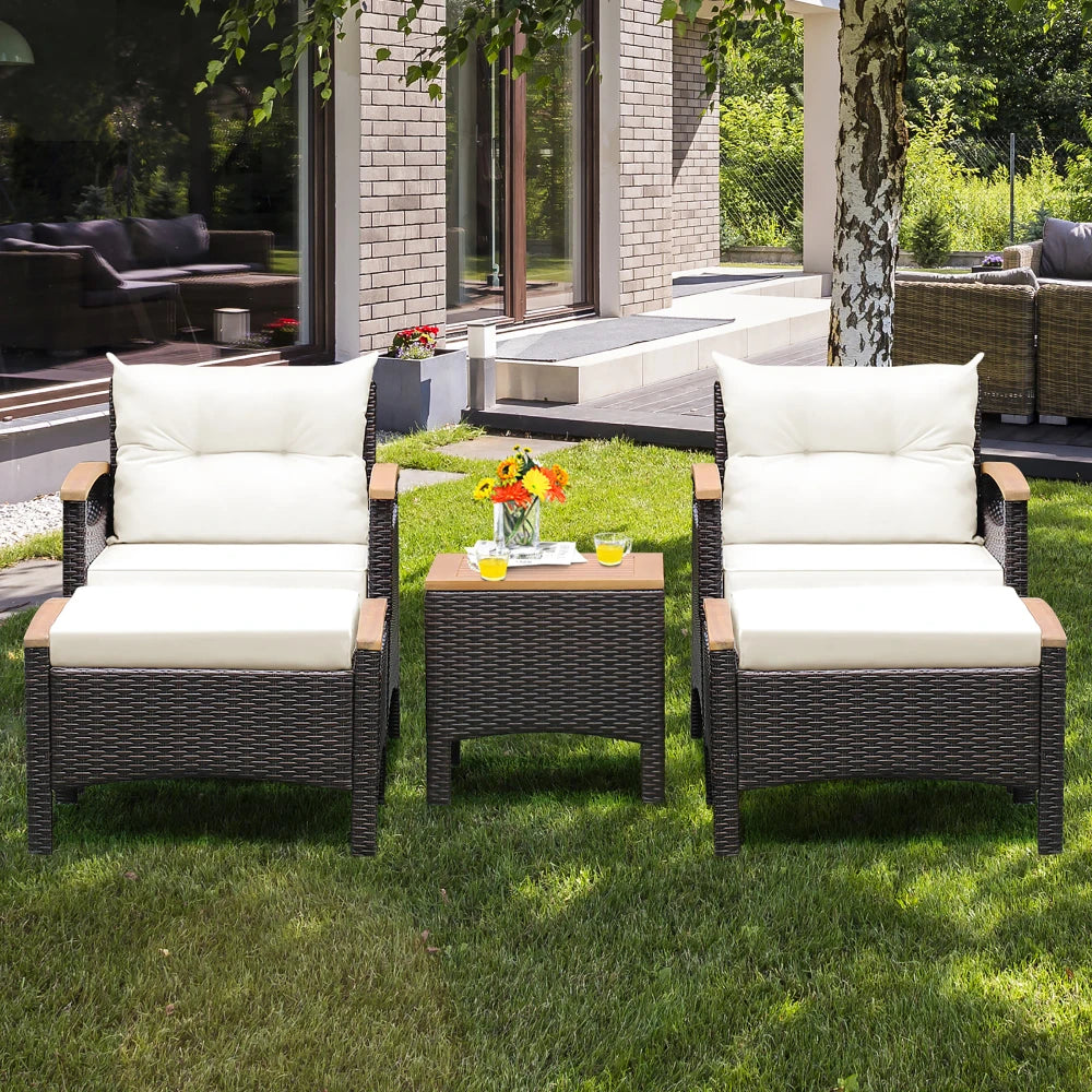 5-Piece Rattan Patio Set
